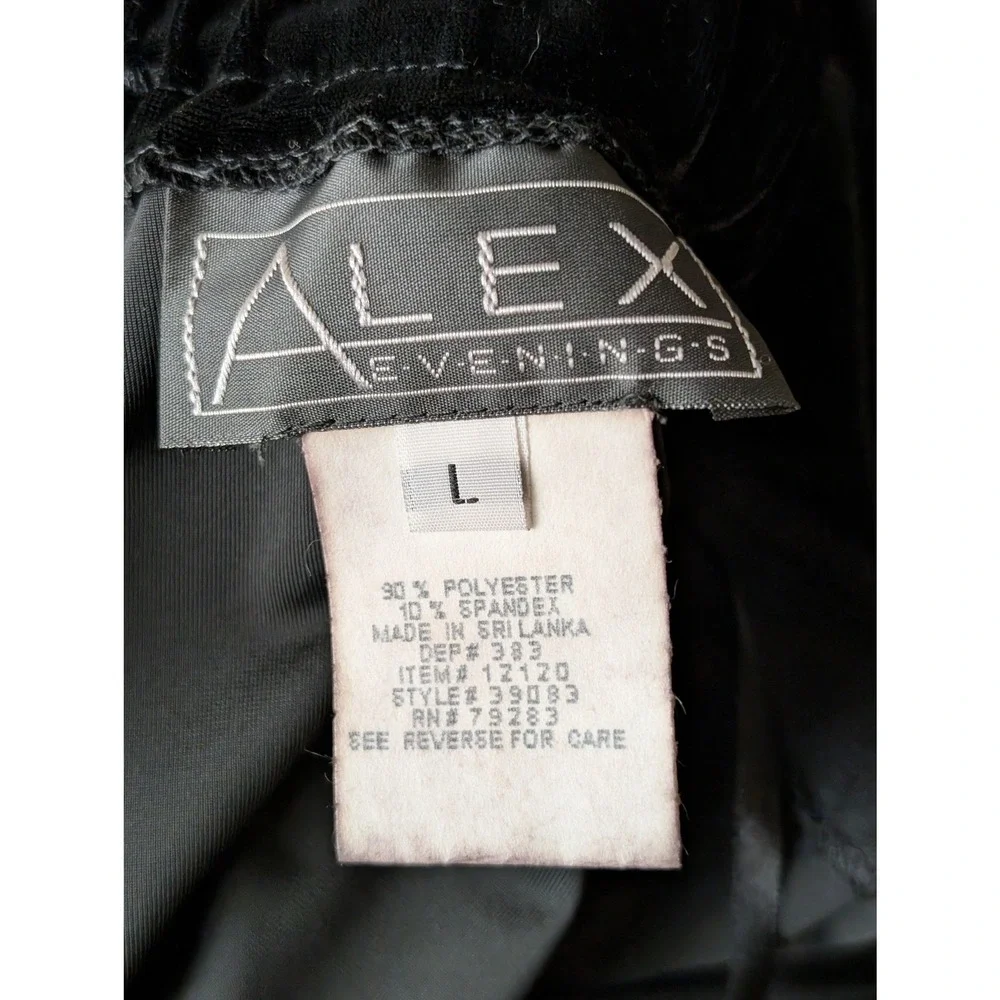 Vintage Whimsigoth Velvet Maxi Skirt Size L‎ Black Elastic Waist Dark Romantic - Picture 8 of 10